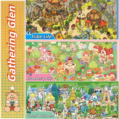 Gathering Glen 3D Sticker | 3 Cute Miniature Scenes
