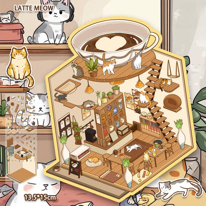 Latte Meow 3D Sticker