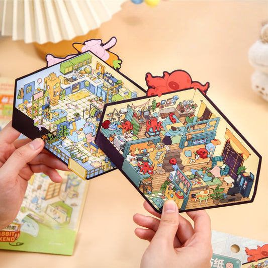 Dream Daily 3D Sticker | 2 Cute Miniature Scenes
