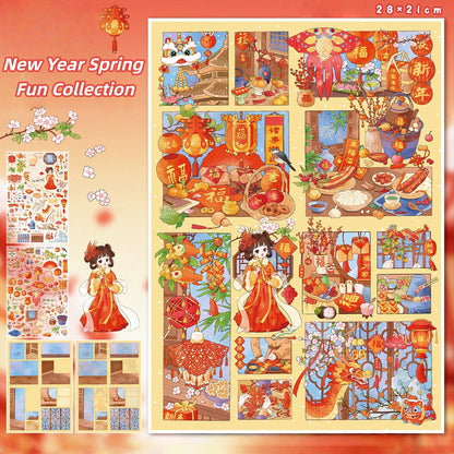 Happy New Year 3D Sticker | 2 Cute Miniature Scene