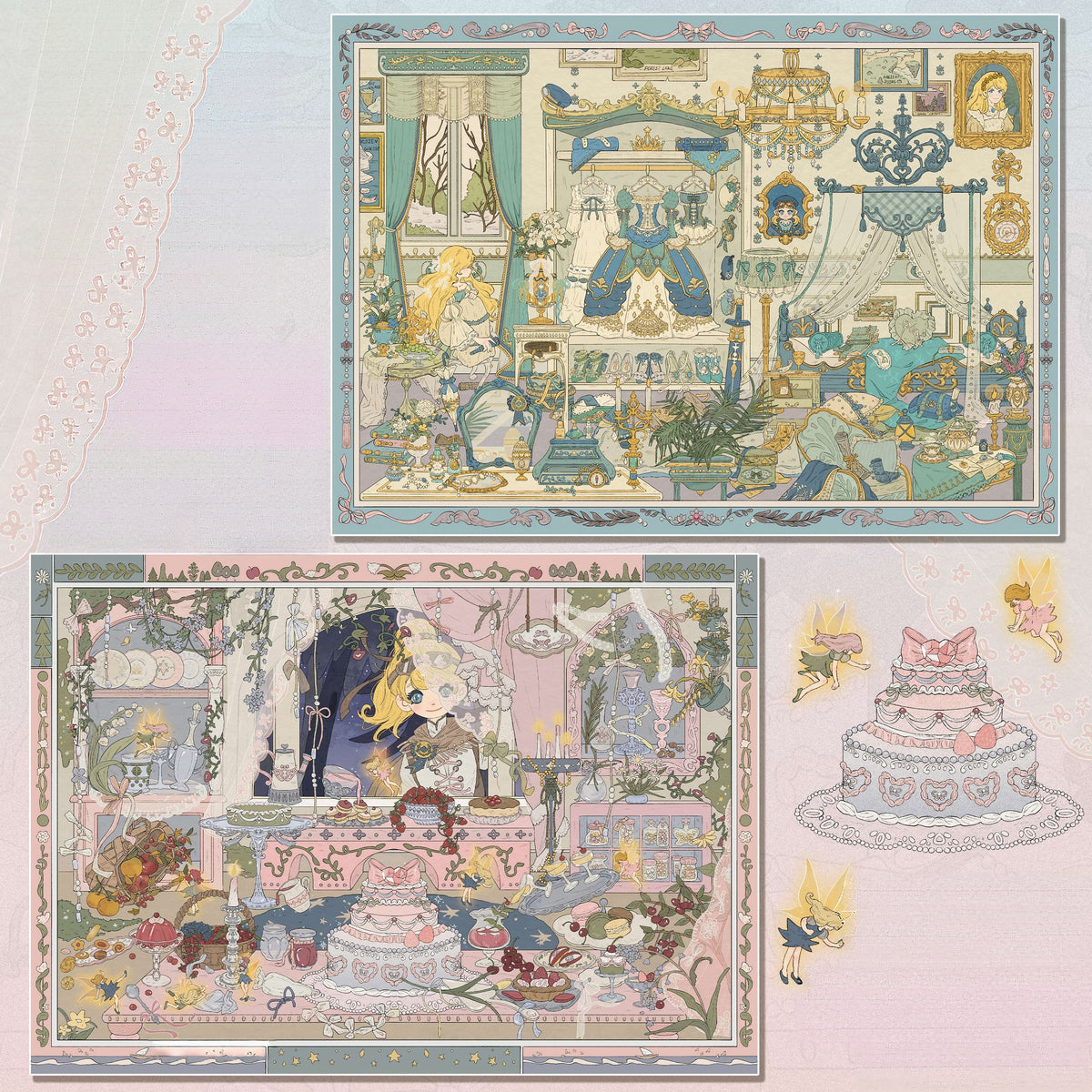 Dream Gatherings 3D Sticker | 2 Cute Miniature Scenes