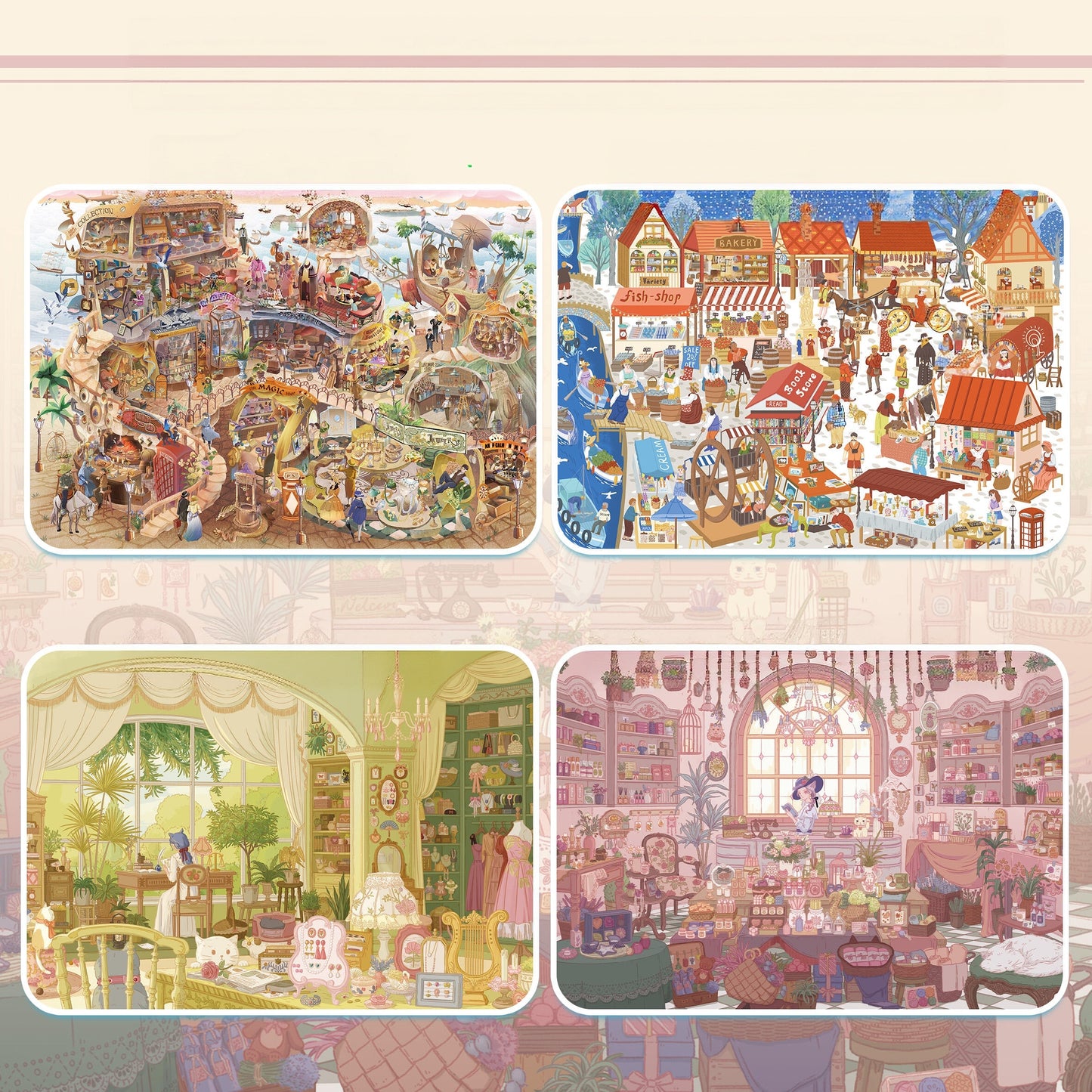 Dreamy Days 3D Sticker | 4 Cute Miniature Scenes