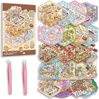 Tiny Animal Wonders 3D Sticker Material Book 1.0 – 20 Unique Scenes