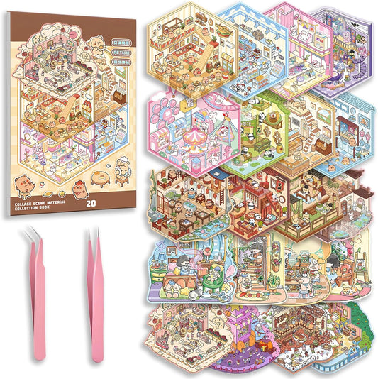 Tiny Animal Wonders 3D Sticker Material Book 1.0 – 20 Unique Scenes