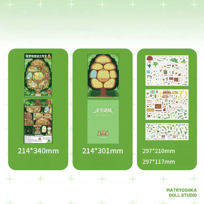 Warm Shop 3D Sticker | 2 Cute Miniature Scenes