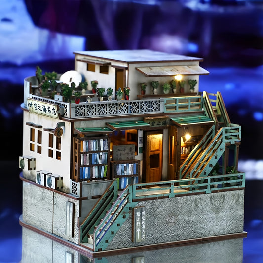 Time and Space Sea Bookstore DIY Miniature House - English Instructions