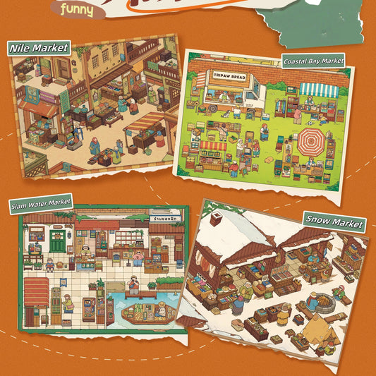 Whimsical Journey 3D Sticker | 4 Cute Miniature Scenes