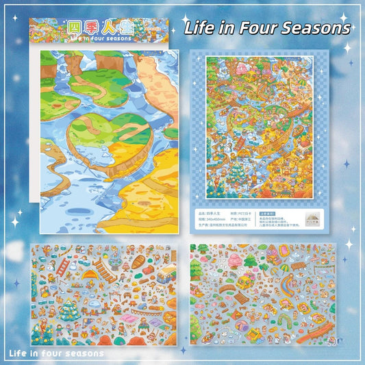 Life in Four Seasons 3D Sticker