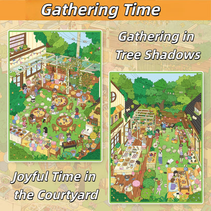 Gathering Time 3D Sticker | 2 Cute Miniature Scenes