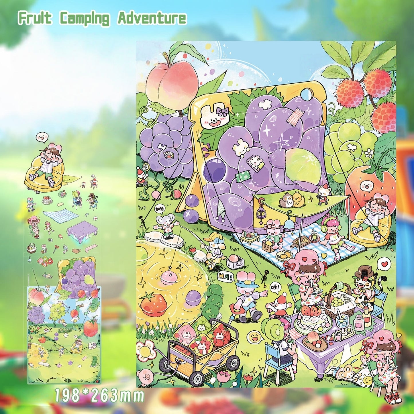 Fruit Camping Adventure 3D Sticker
