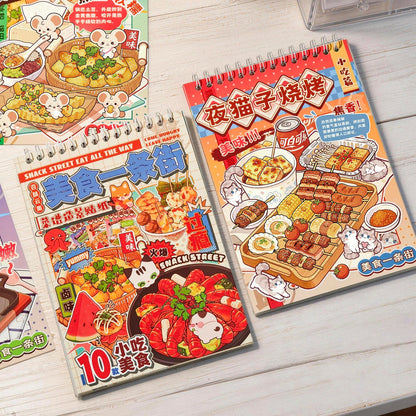 Food Street 3D Sticker Book