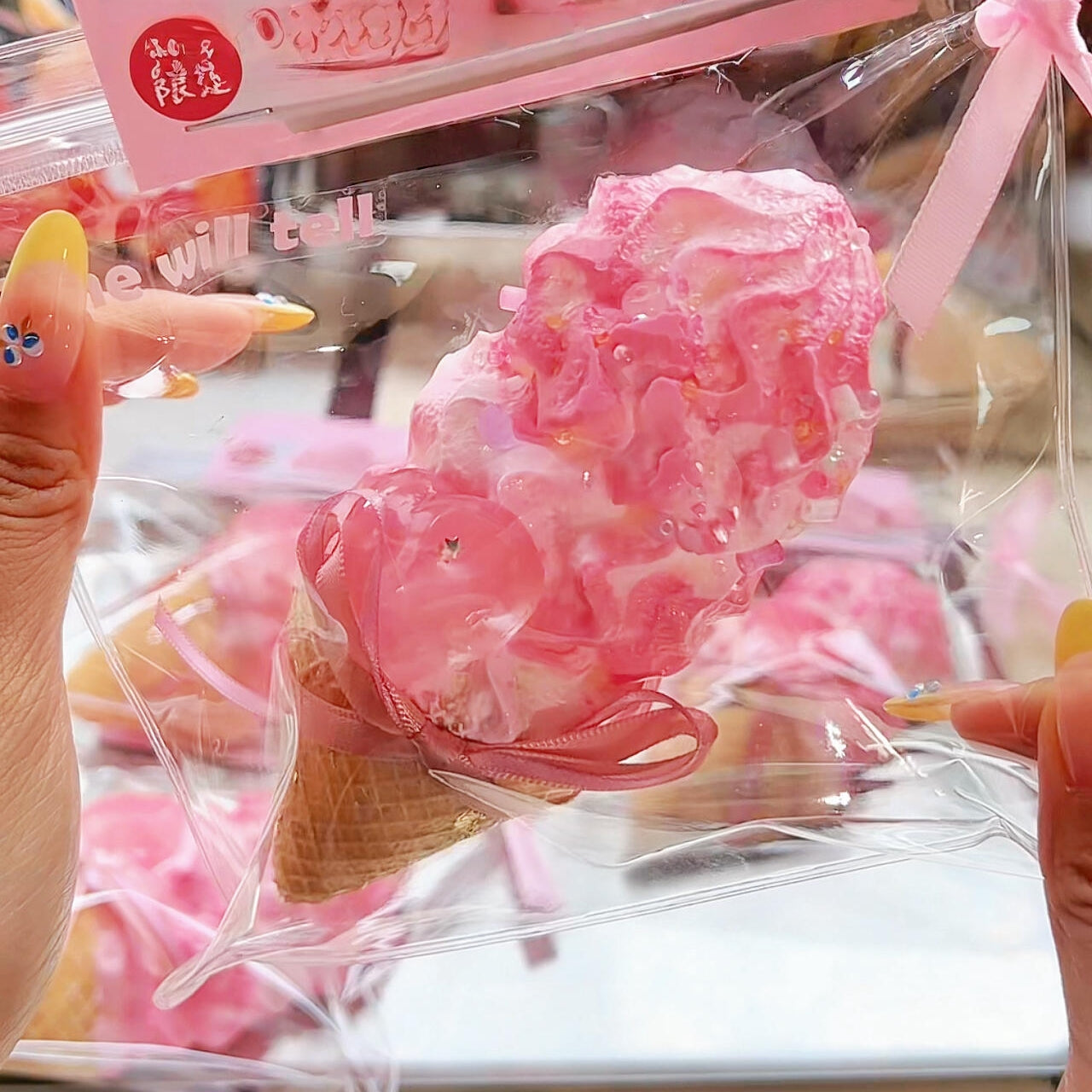 Heart Gummy Strawberry Ice Cream Squishy