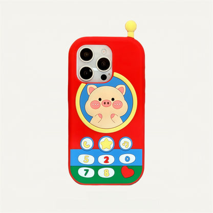 Cute Piggy Brick Phone Silicone Phone Case
