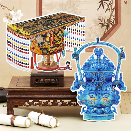 Cultural Relics Restoration 3D Sticker | 2 Cute Miniature Scenes