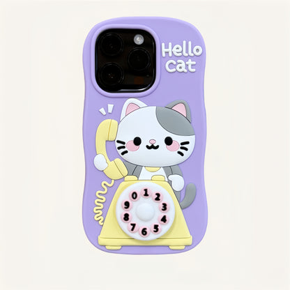 Cartoon Cat Telephone Silicone Phone Case