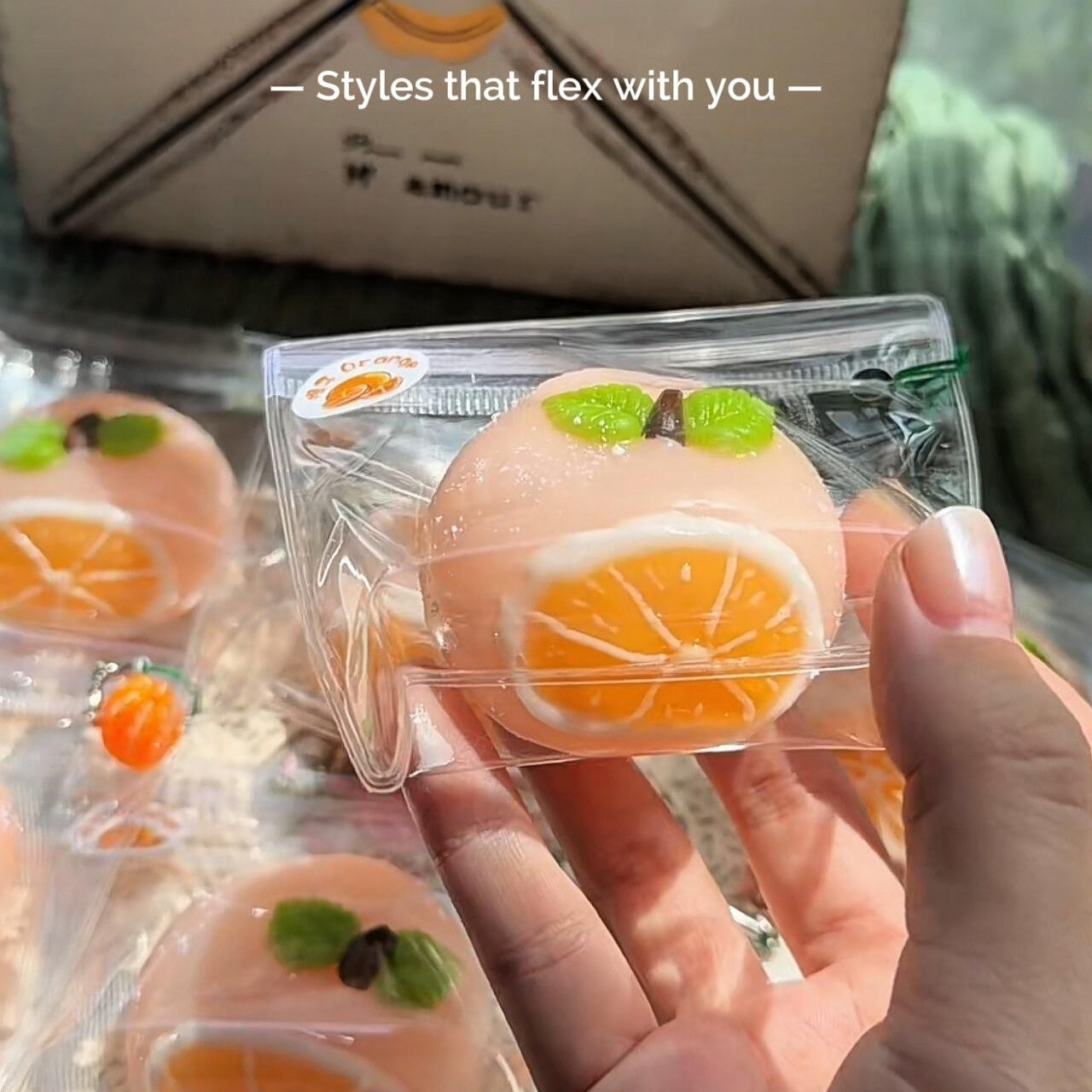Mini Orange Glutinous Rice Ball Squishy