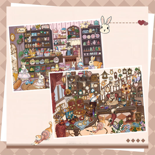 Paw Store 3D Sticker | 2 Cute Miniature Scenes