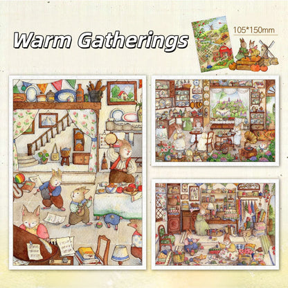 Warm Gatherings 3D Sticker | 4 Cute Miniature Scenes