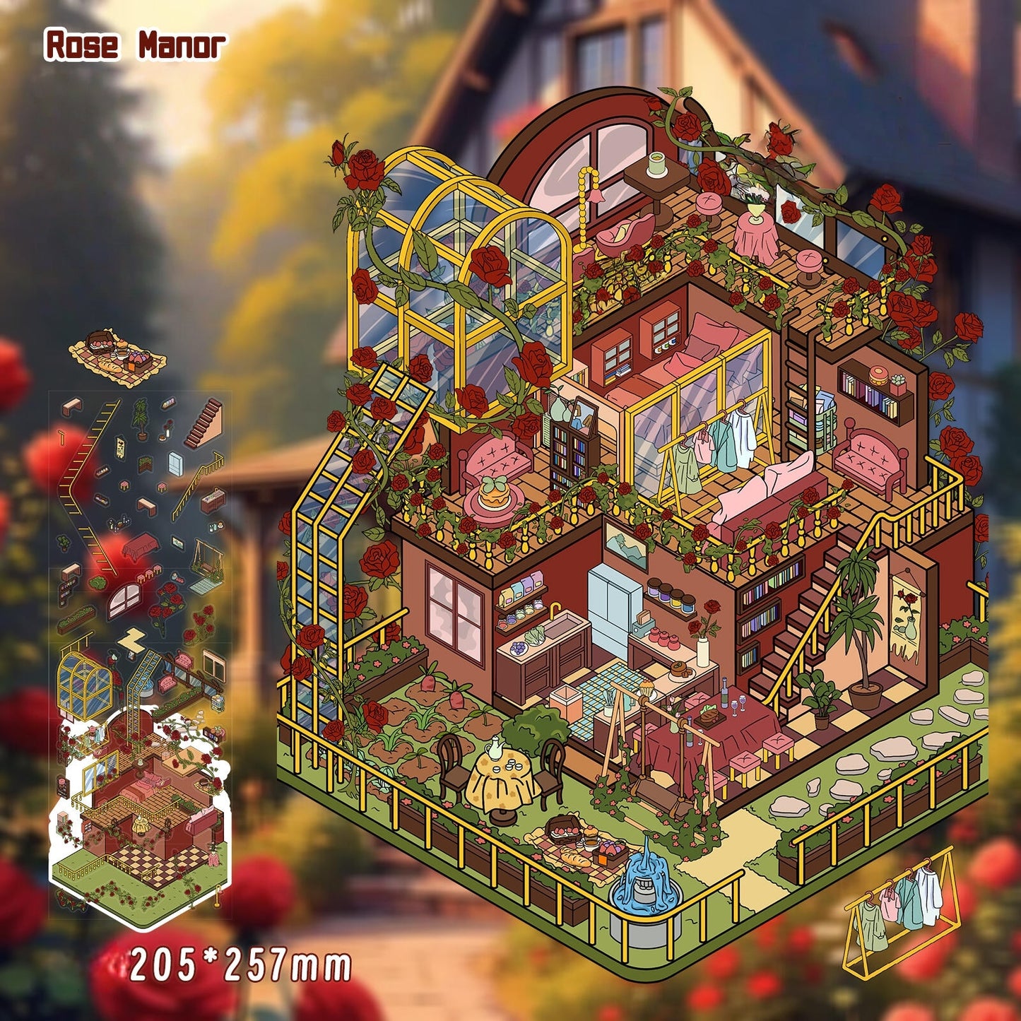 Rose Manor 3D Sticker