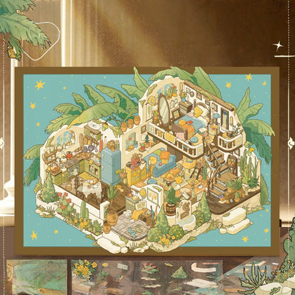 Southern French Courtyard 3D Sticker