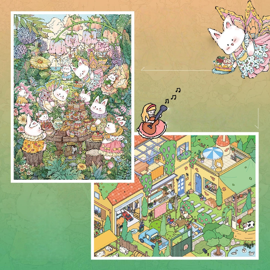 Summer Slow 3D Sticker | 2 Cute Miniature Scenes