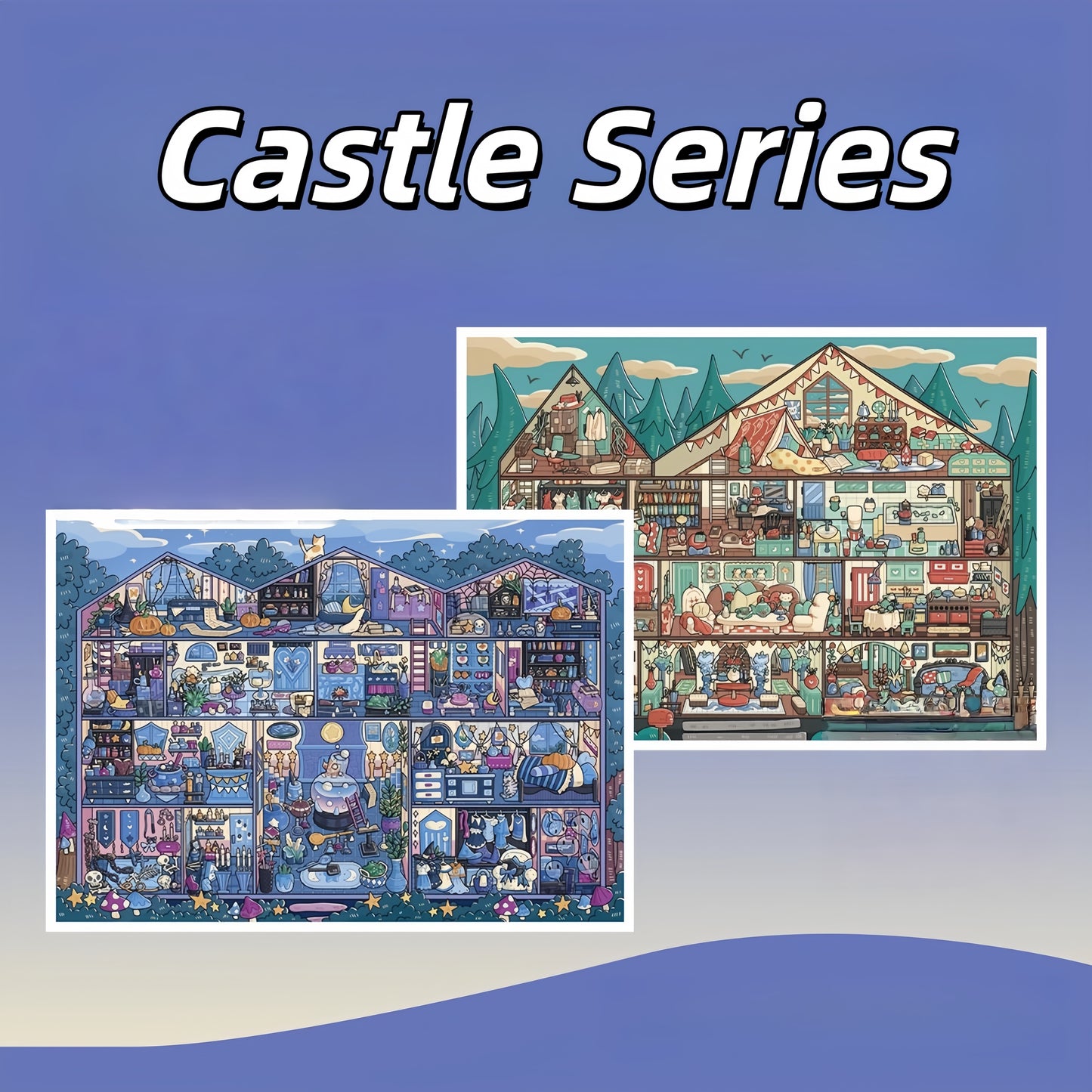 Castle Series 3D Sticker | 2 Cute Miniature Scenes