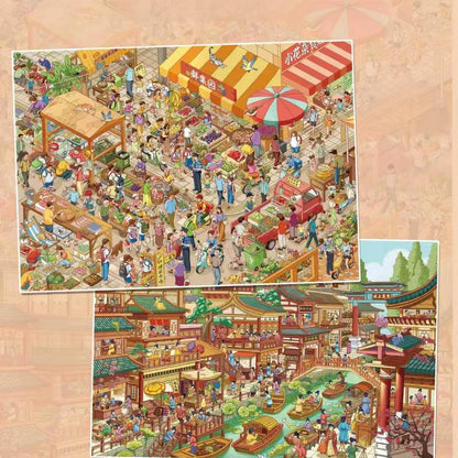 Market Days 3D Sticker | 2 Cute Miniature Scenes