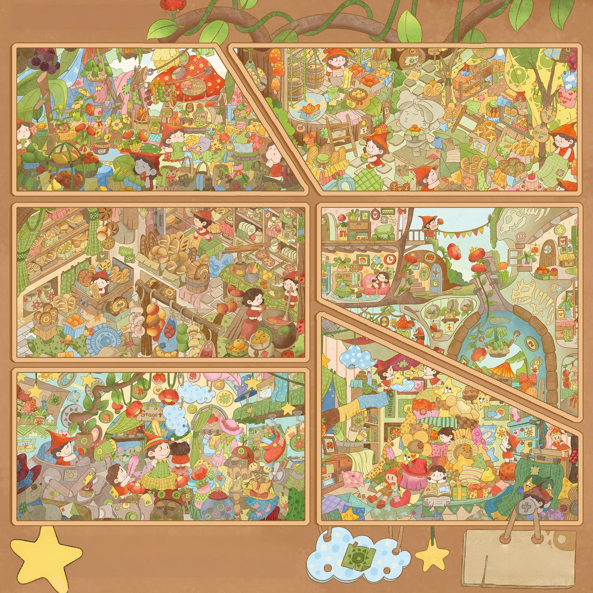 Sweet Harvest 3D Sticker | 6 Cute Miniature Scenes