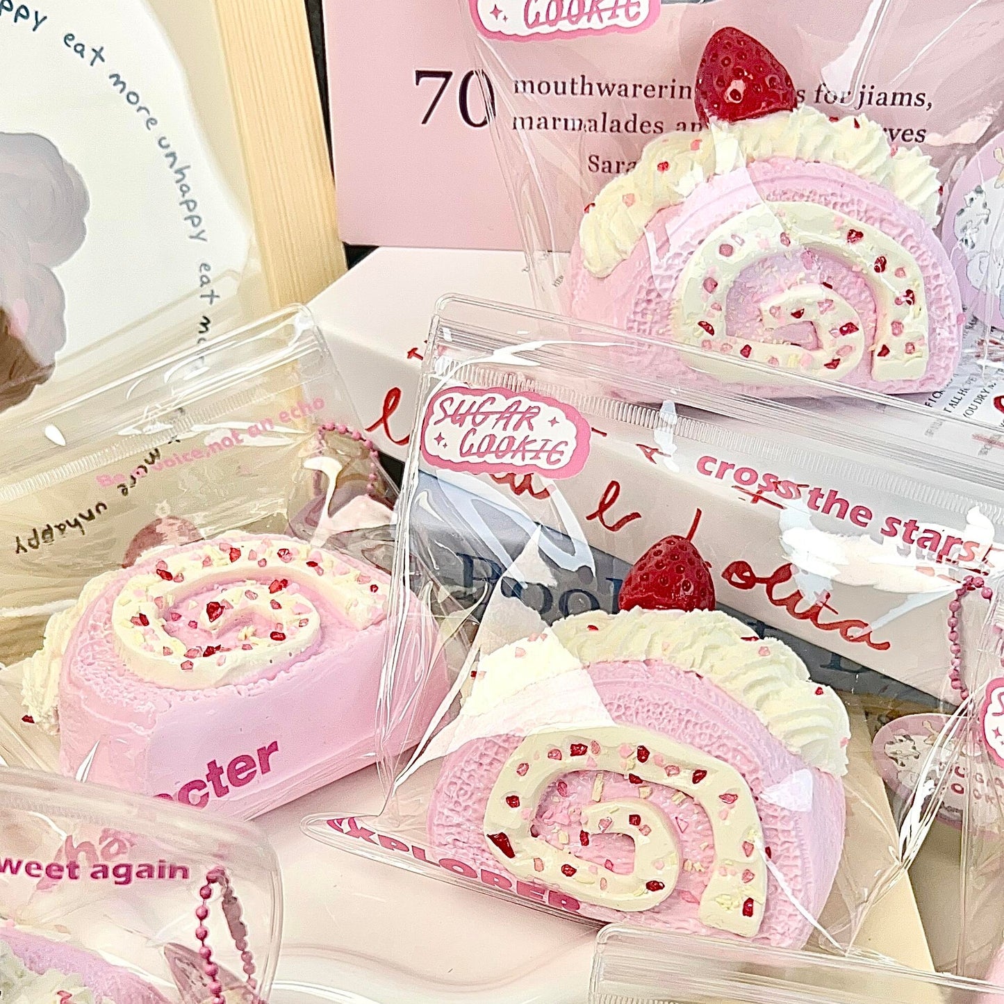 Strawberry Swiss Roll Squishy