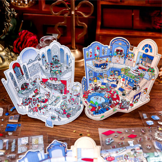 Theater Hotel 3D Sticker | 2 Cute Miniature Scenes