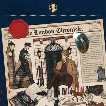 Sherlock Holmes 3D Sticker | 4 Cute Miniature Scenes