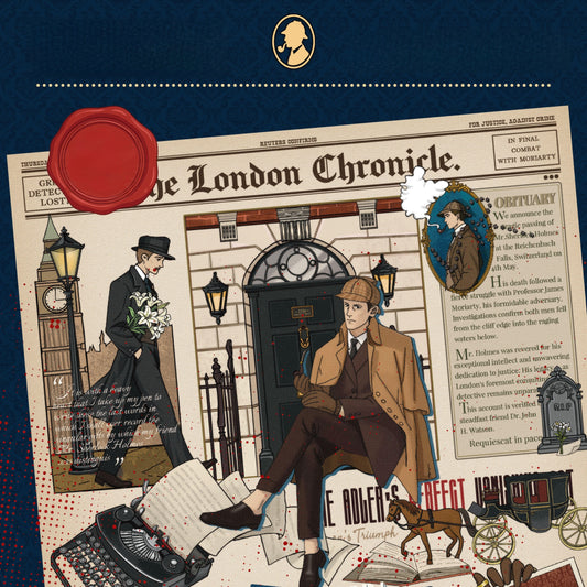 Sherlock Holmes 3D Sticker | 4 Cute Miniature Scenes