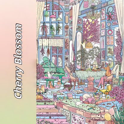 Maple & Cherry House 3D Sticker | 2 Cute Miniature Scenes