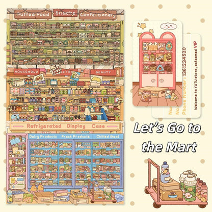 Let’s Go to the Mart 3D Sticker | 3 Cute Miniature Scenes