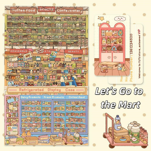 Let’s Go to the Mart 3D Sticker | 3 Cute Miniature Scenes