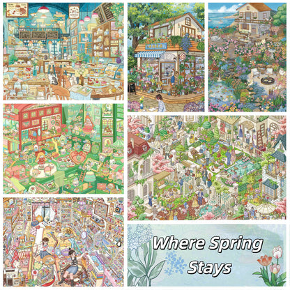 Where Spring Stays 3D Sticker | 6 Cute Miniature Scenes