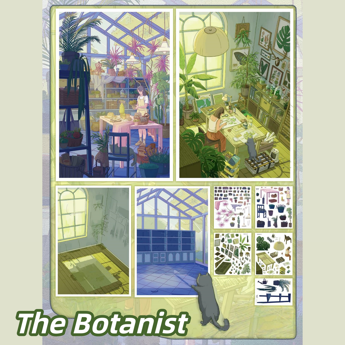 The Botanist 3D Sticker | 2 Cute Miniature Scenes