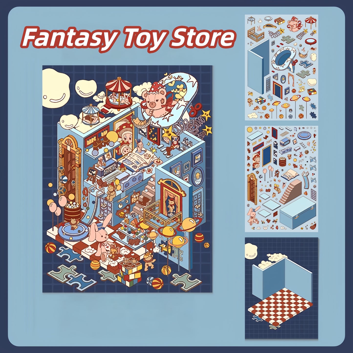 Tales of Whimsy 3D Sticker | 4 Cute Miniature Scenes