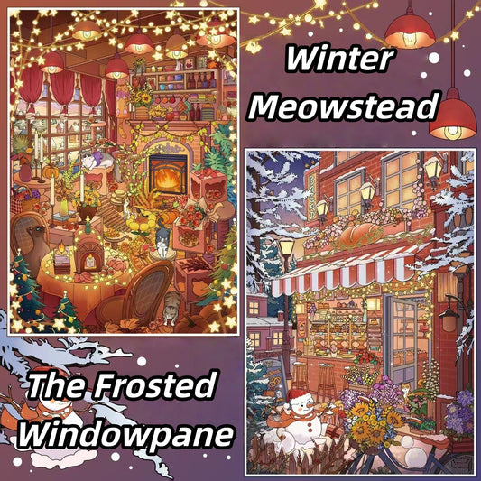 Hearth & Hoarfrost 3D Sticker | 2 Cute Miniature Scenes