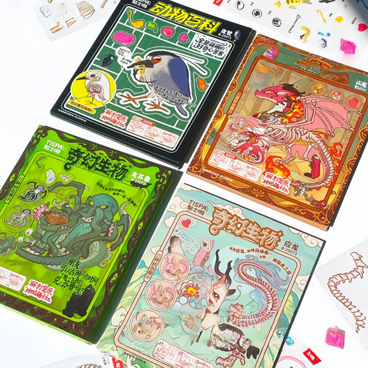 Anatomical Reconstruction 3D Sticker | 4 Cute Miniature Scenes