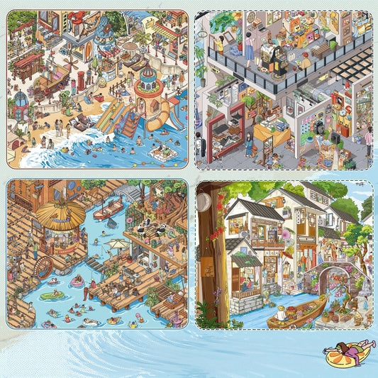 Island Hours 3D Sticker | 4 Cute Miniature Scenes