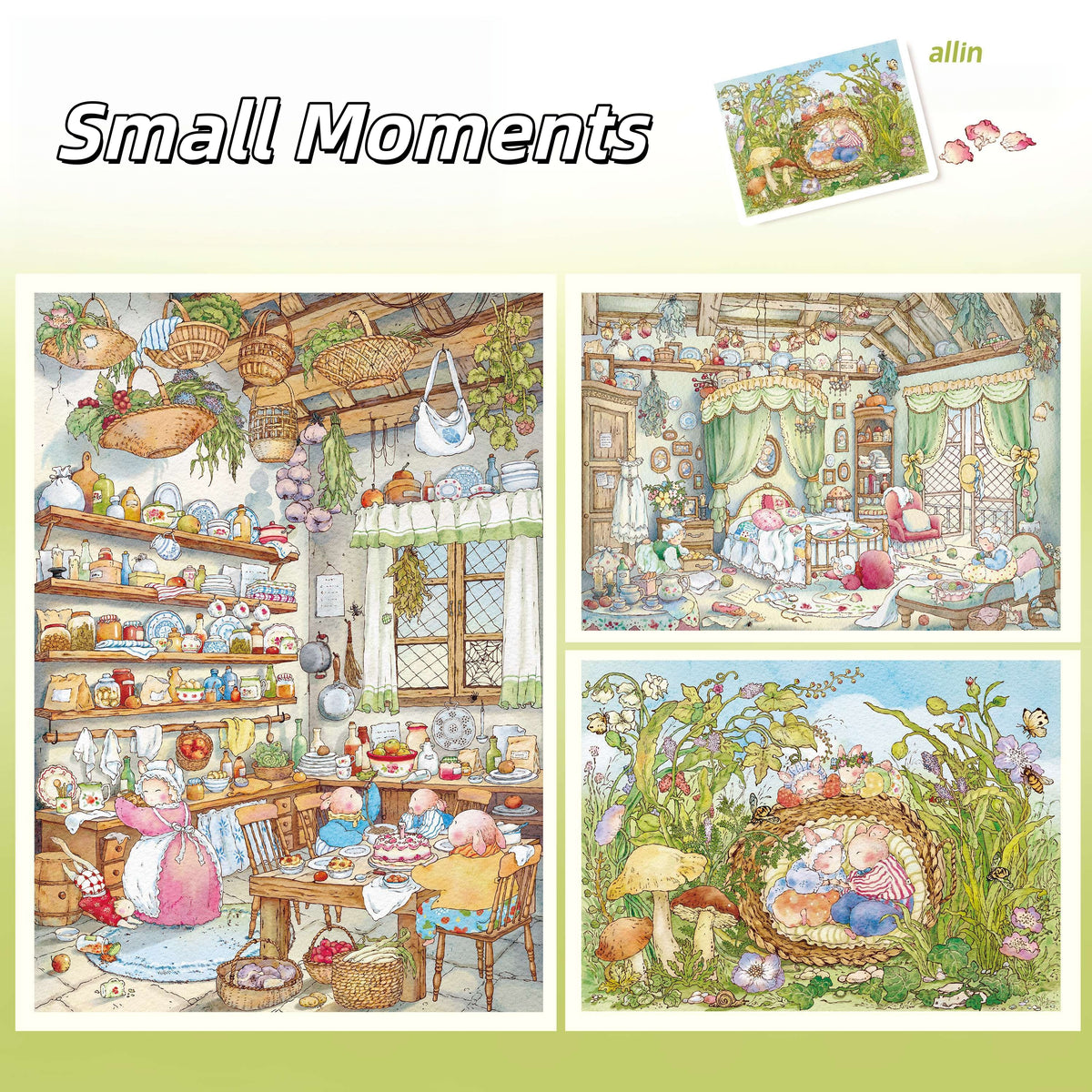 Small Moments 3D Sticker | 3 Cute Miniature Scenes