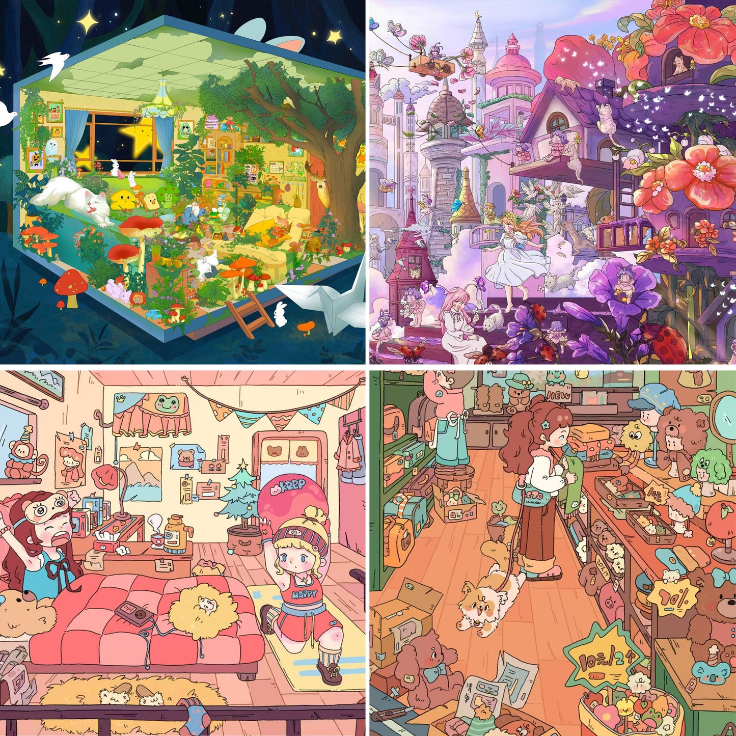 Dream Daily 3D Sticker | 4 Cute Miniature Scenes