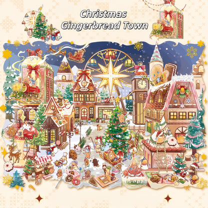 Christmas Gingerbread Town 3D Sticker