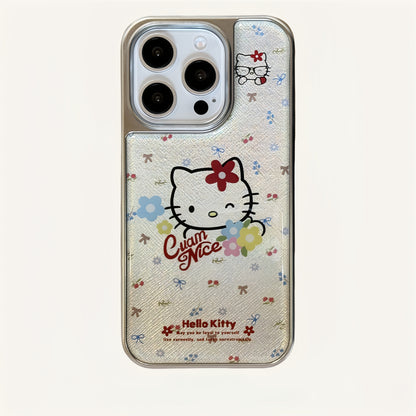 Kitten and Flowers Acrylic Phone Case