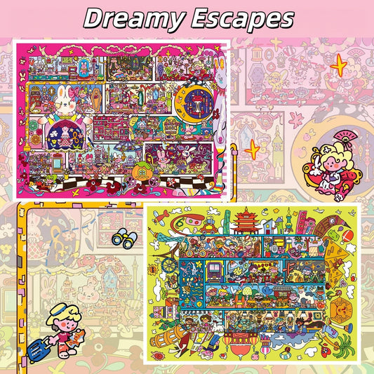 Dreamy Escapes 3D Sticker | 2 Cute Miniature Scenes