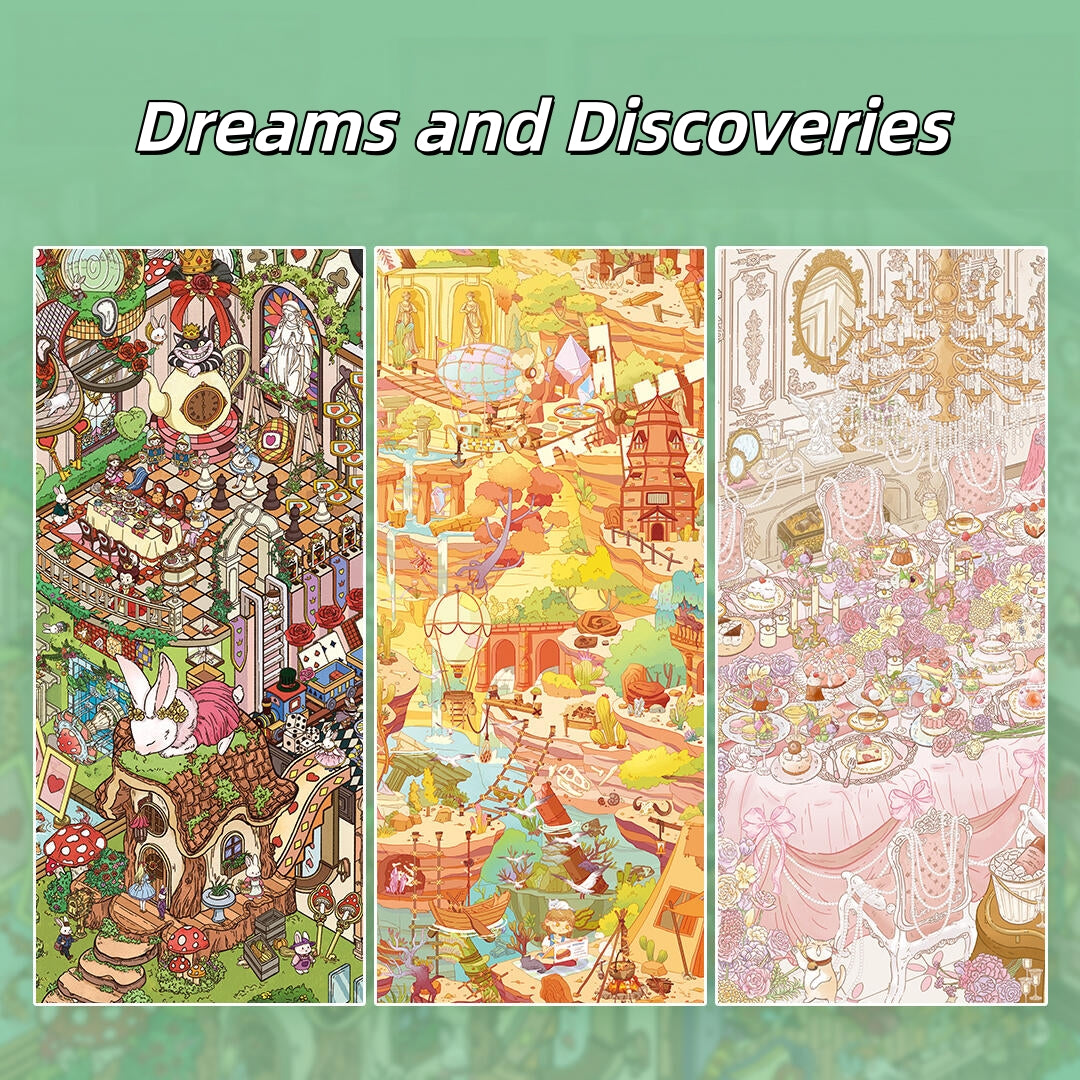 Dreams and Discoveries 3D Sticker | 3 Cute Miniature Scenes
