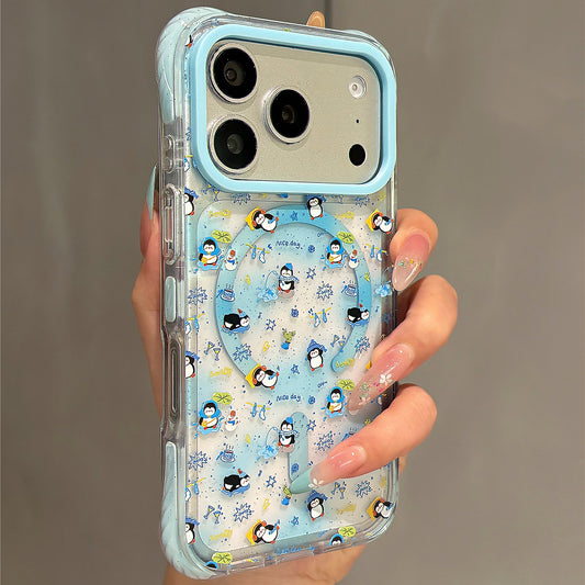Penguin Illustration Acrylic Phone Case