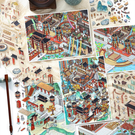 Dueling Stages 3D Sticker | 2 Cute Miniature Scenes