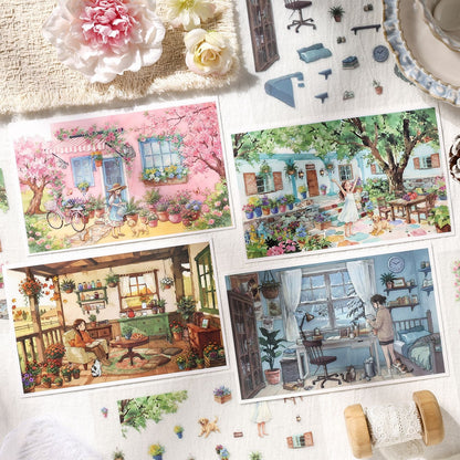 Floating Light Atlas 3D Sticker | 4 Cute Miniature Scenes